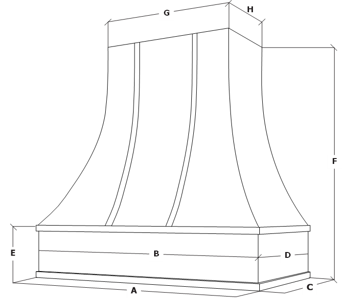 Measurements for curved-hood-with-strapping---flat-trim
