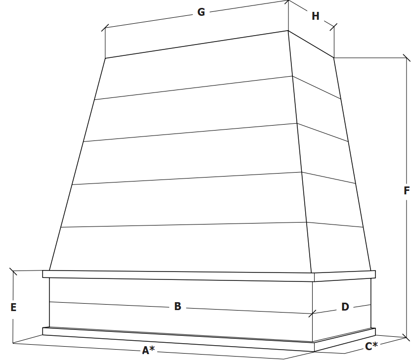 Measurements for tapered-hood-with-shiplap---block-trim